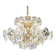 Chandelier in gilded brass and crystal glass by Kinkeldey, Germany, 1970s.