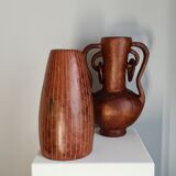 70s ridged ceramic vase