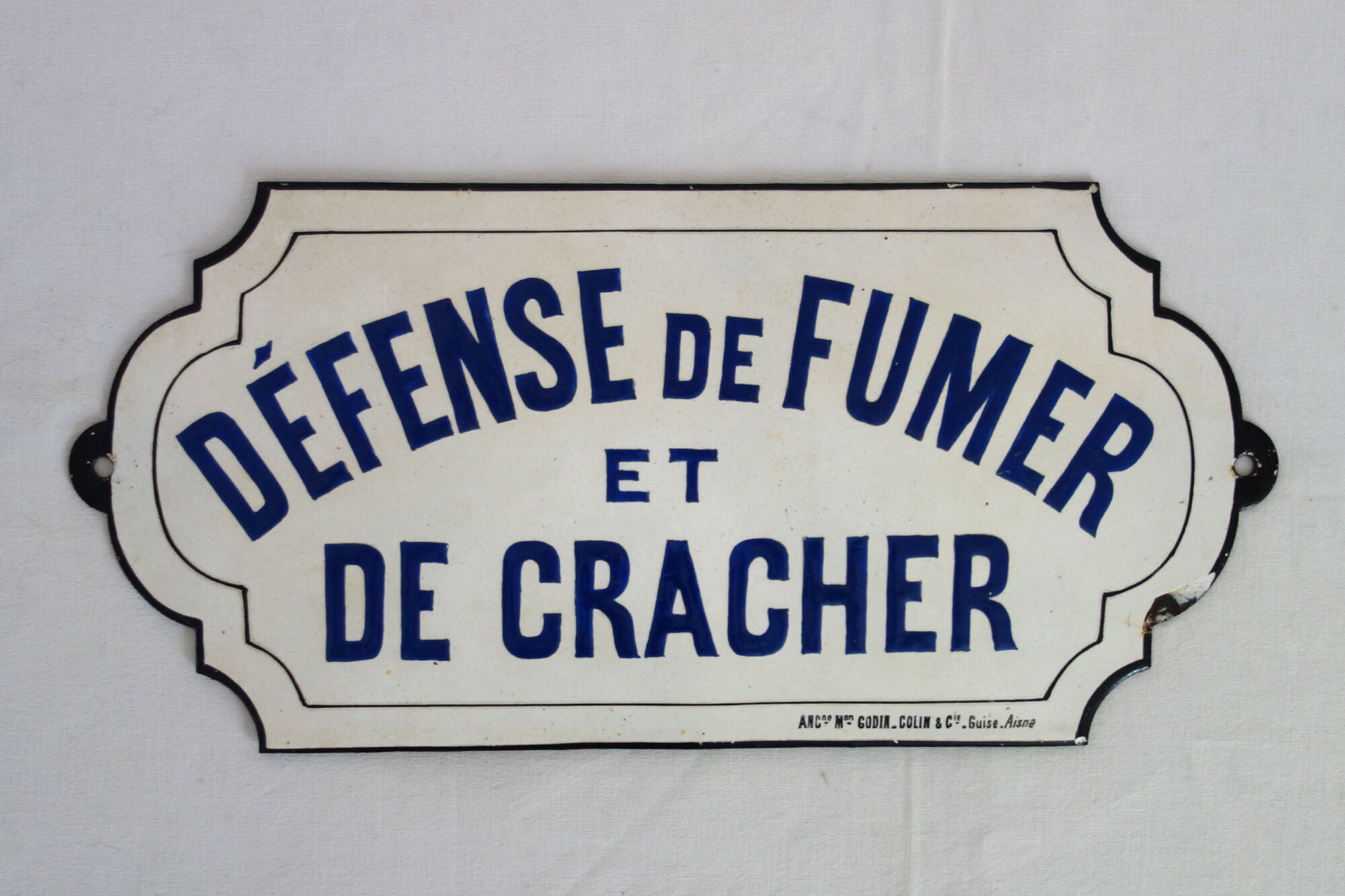 Enameled plaque “No smoking and spitting” 40s/50s