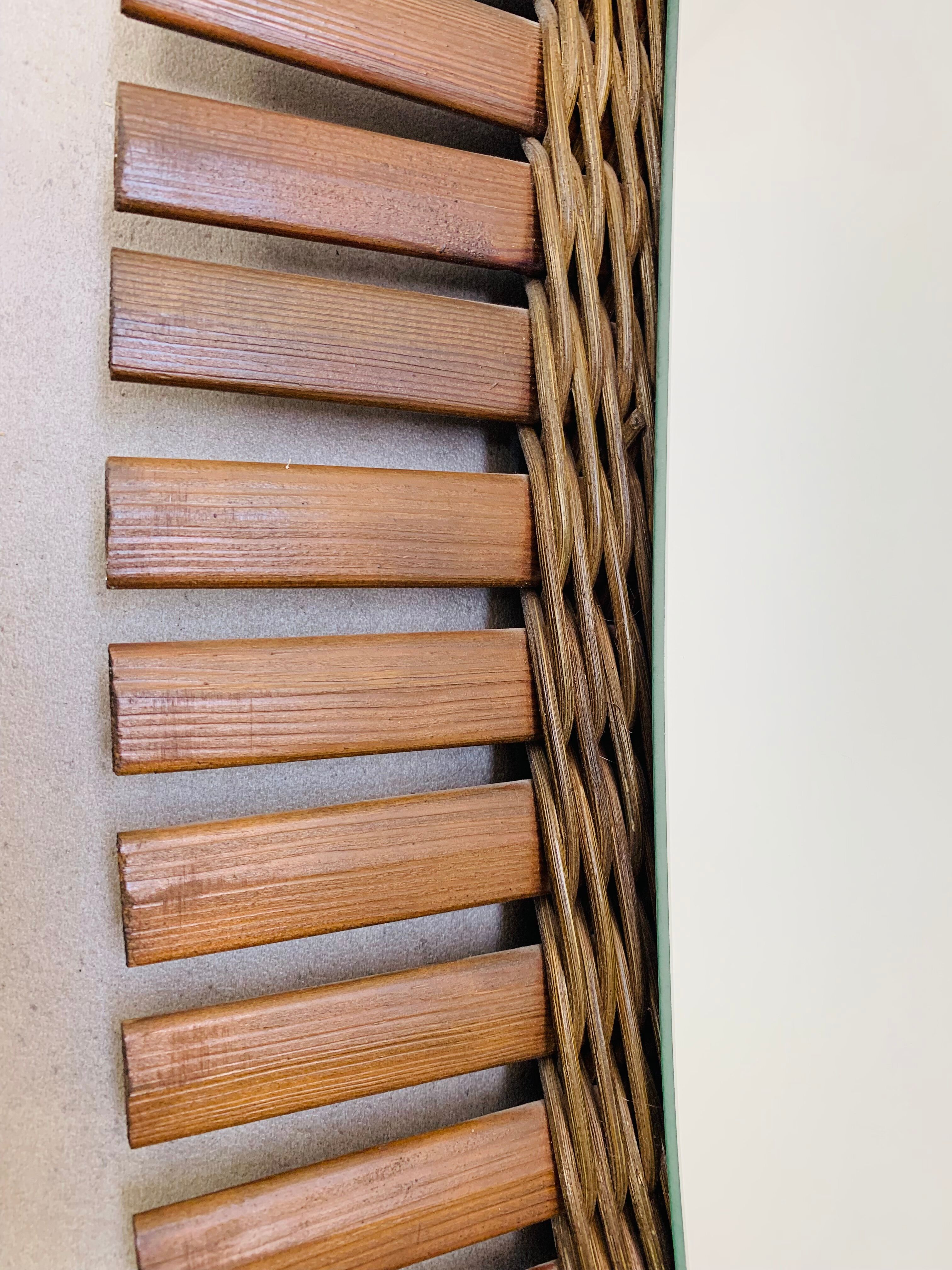 Mirror sun rattan oval 102 x 51 cm chic jungle style