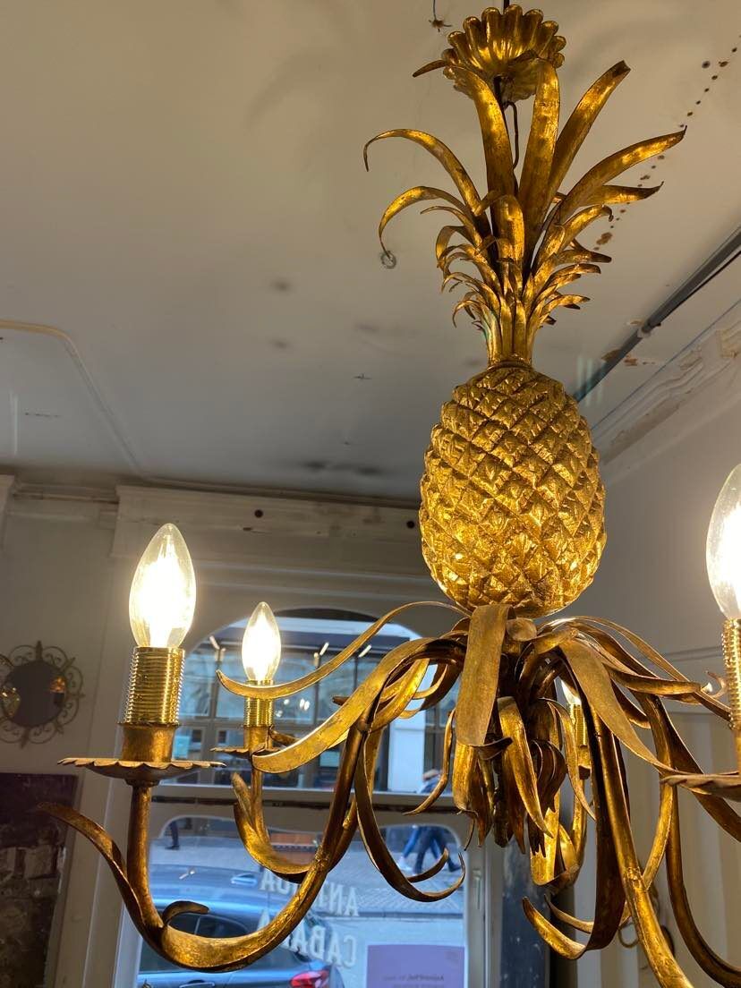 Pineapple chandelier 1940 Hollywood Regency