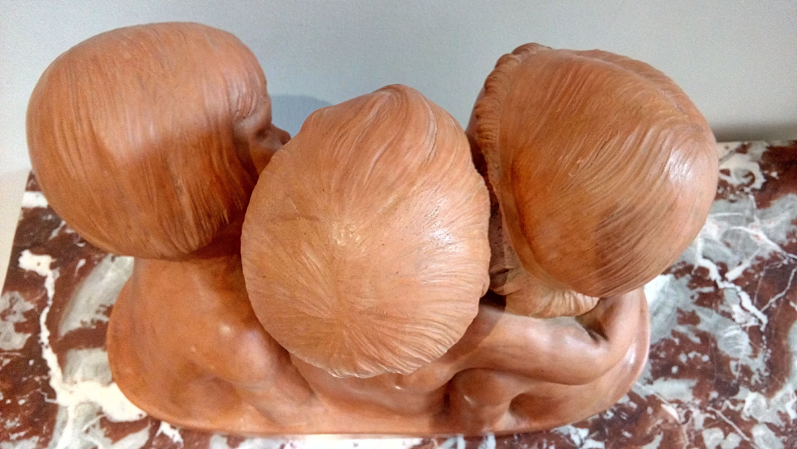 Bust trio of children terracotta of Sorgel