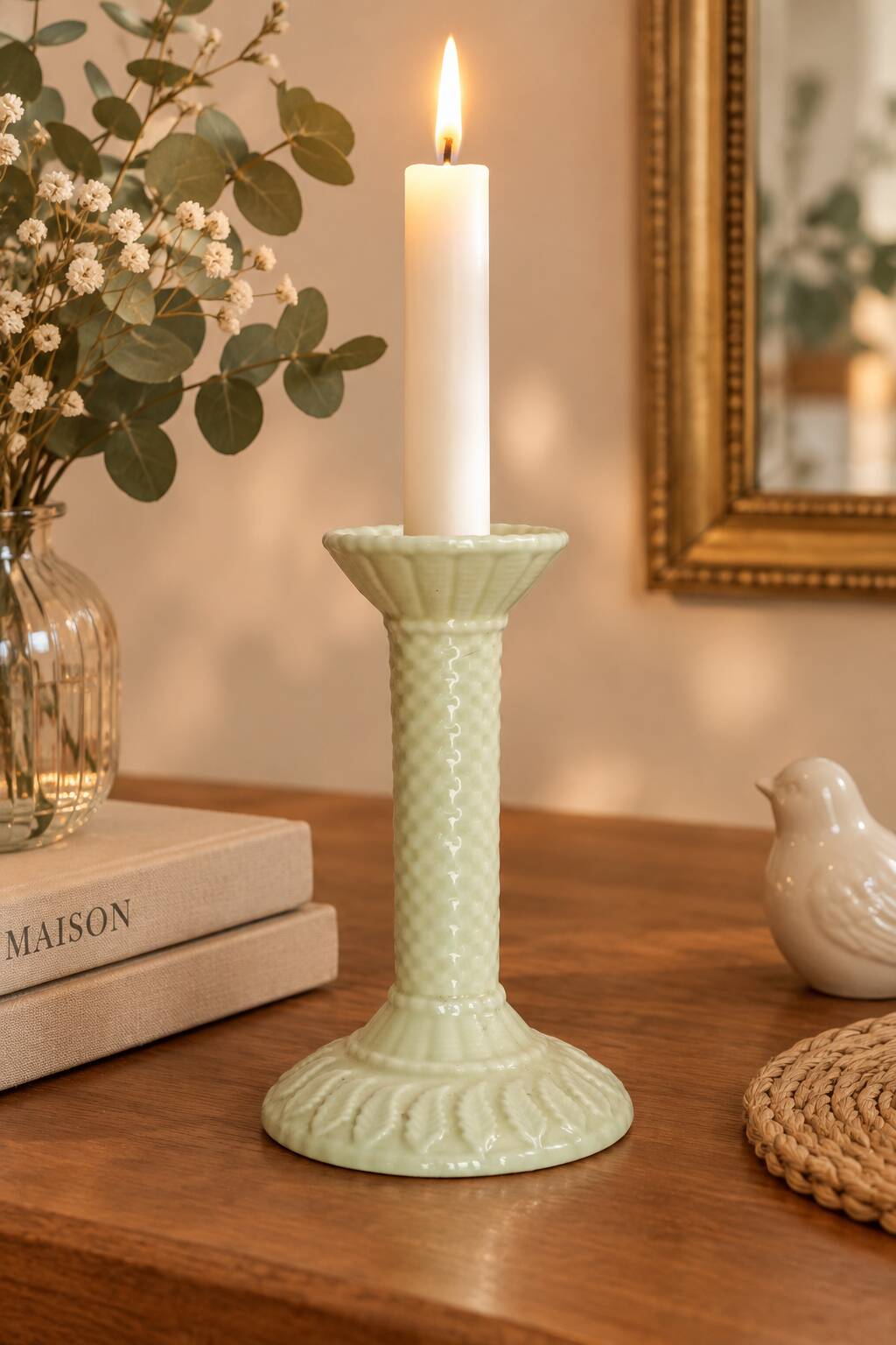 Ceramic candlestick Bordallo Pinheiro