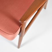 Pink velvet armchair, designer M. Zielinski, 1960s, Poland