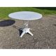 Garden table with a cast iron top.