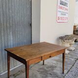 Old rustic farm table, one drawer - 1m30