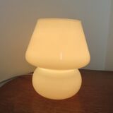 Lamp " mushroom " in white opaline 80s