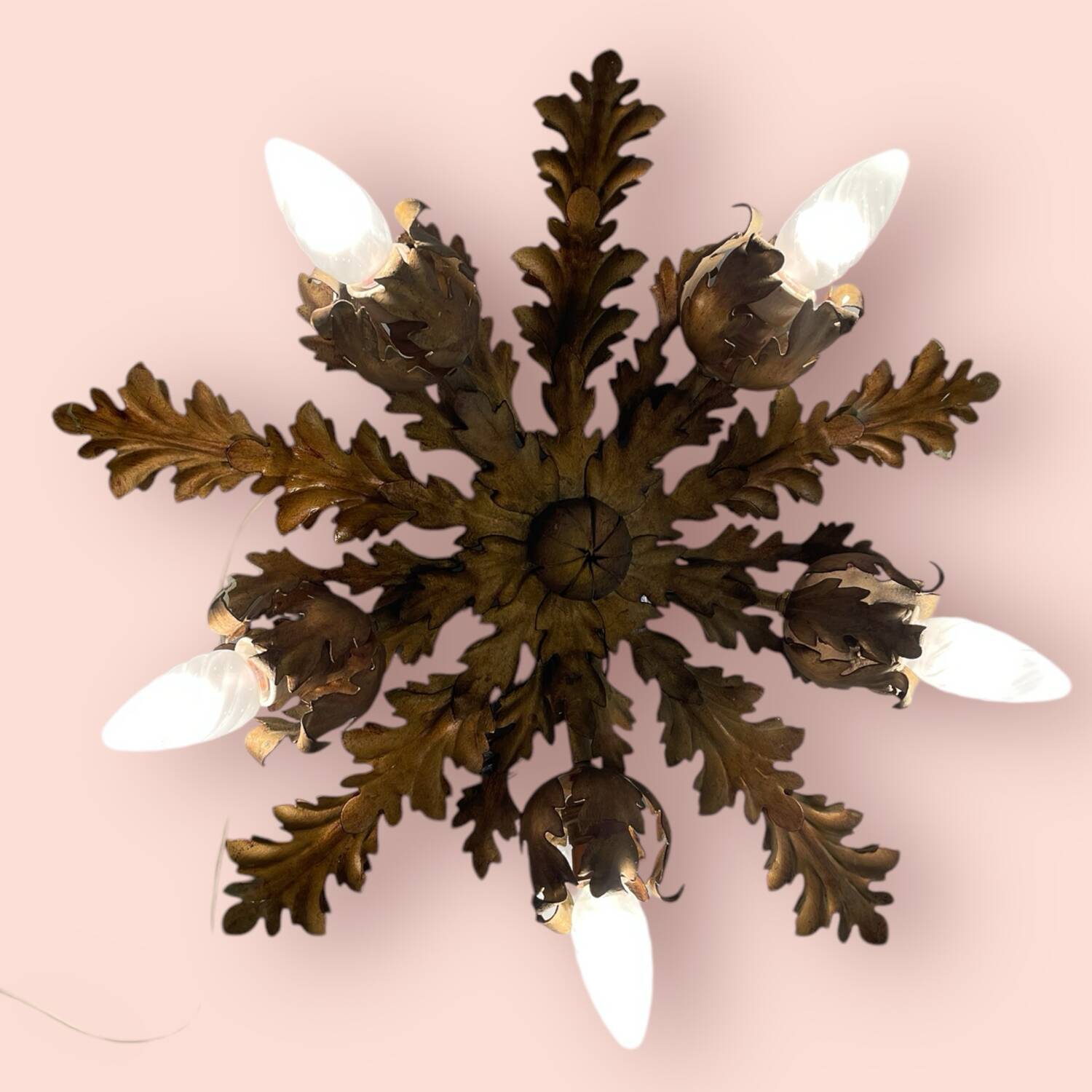 Tole Florentine Vintage Flushmount