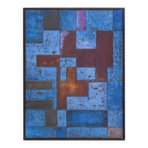 Tableau abstrait géométrique signé Katia Korzin Peinture sur toile