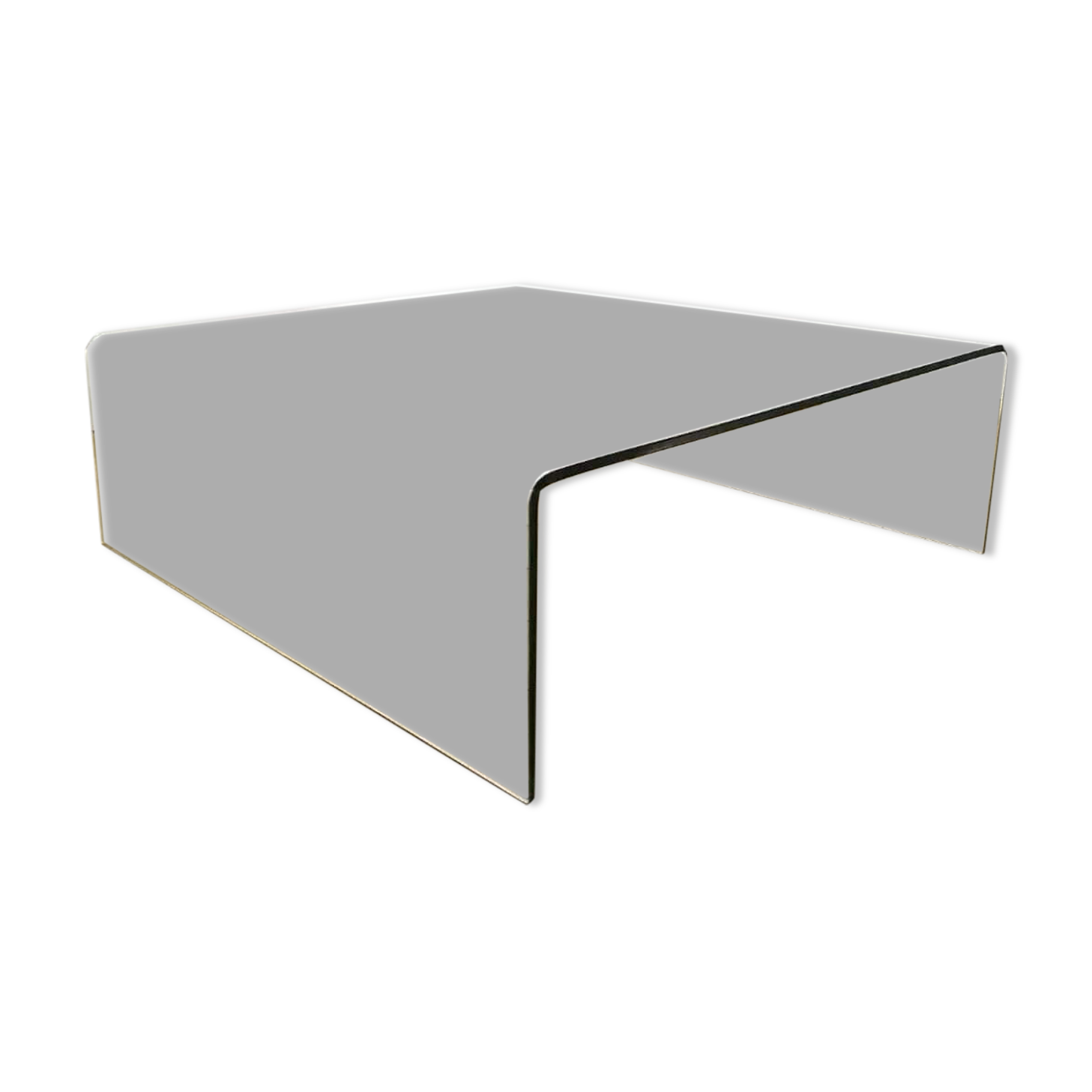 Square molded glass coffee table