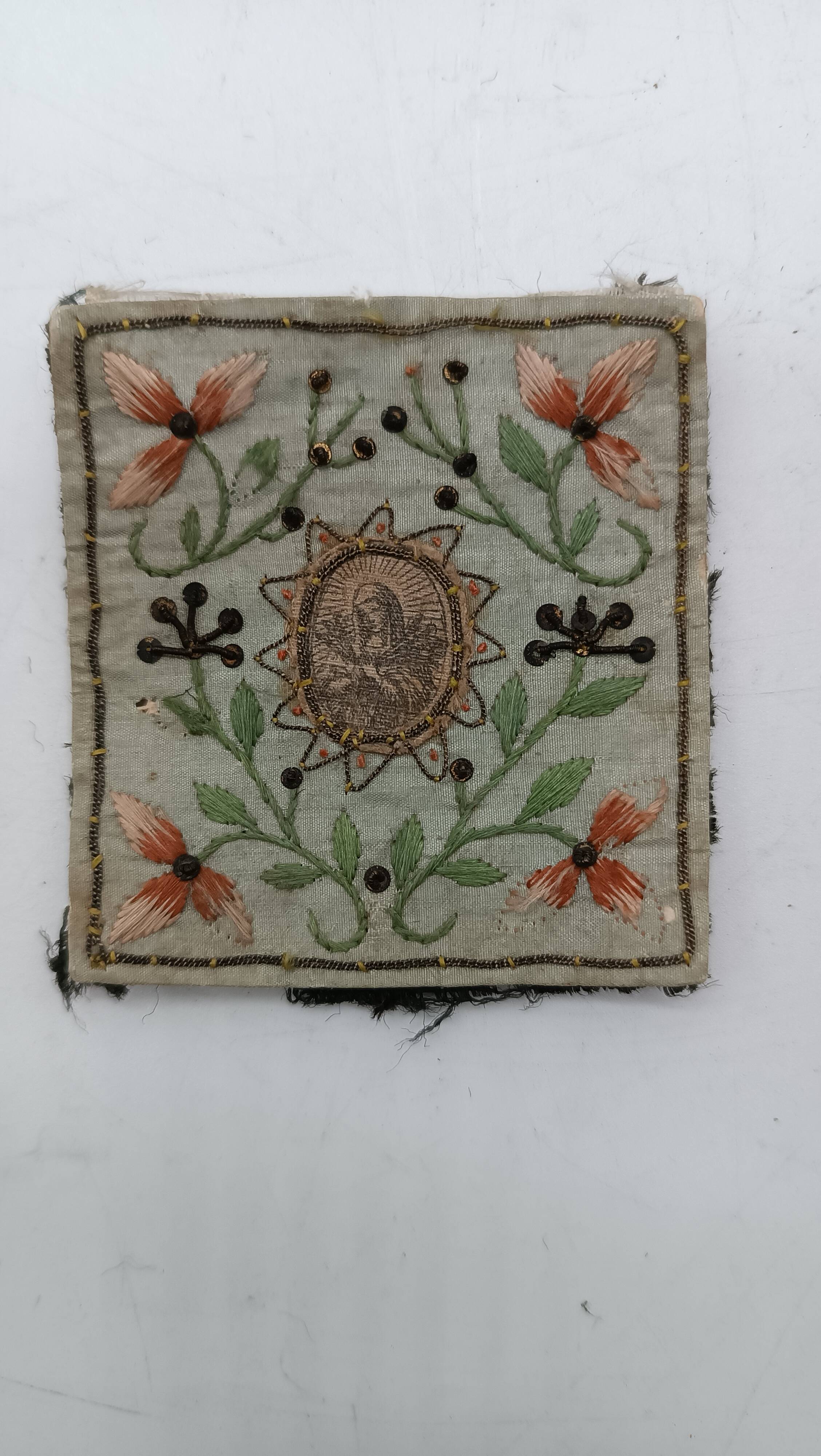 Art Antique Saint Ex Vote Madone Scapulaire
