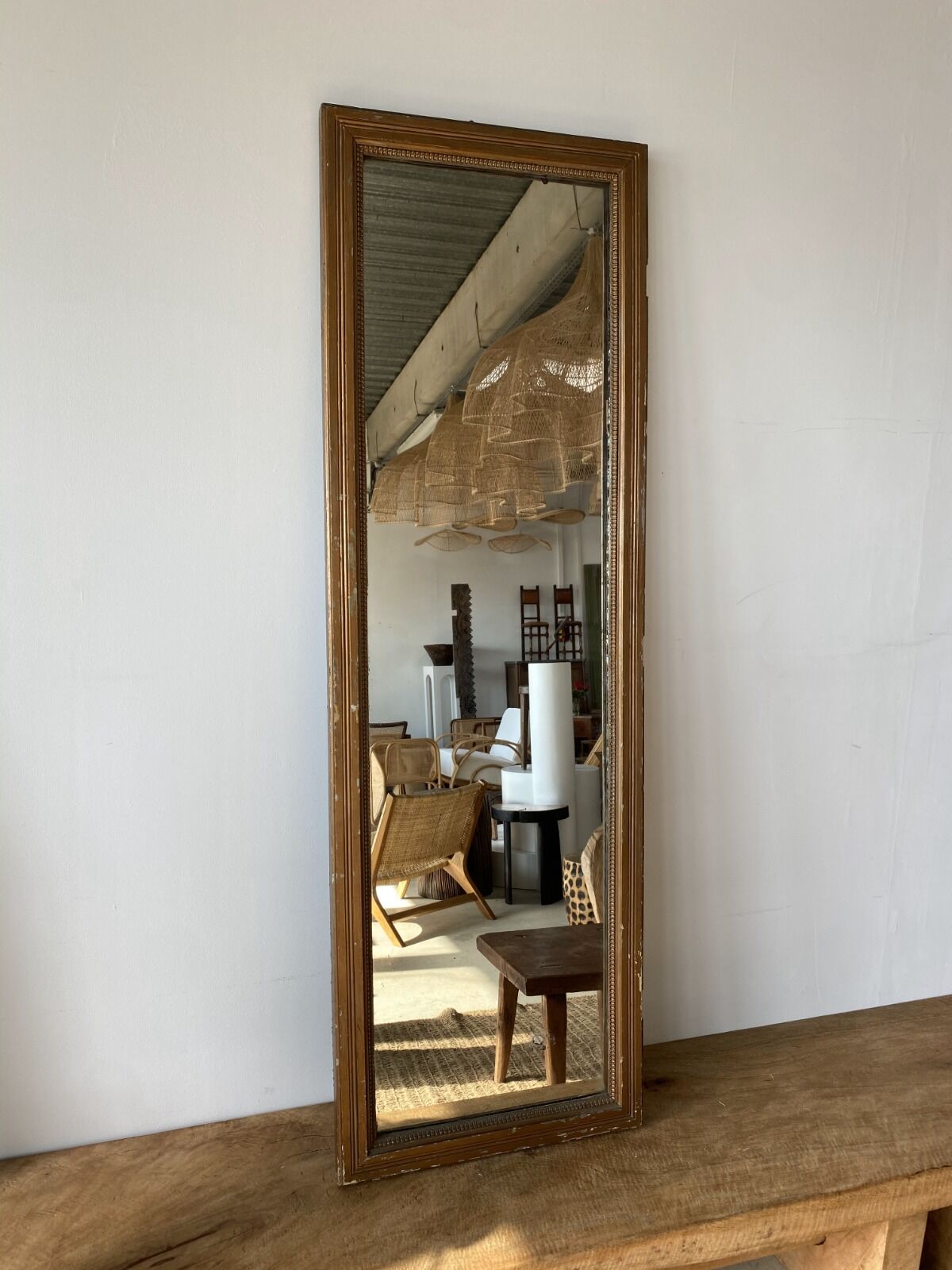 Old foot mirror gilded