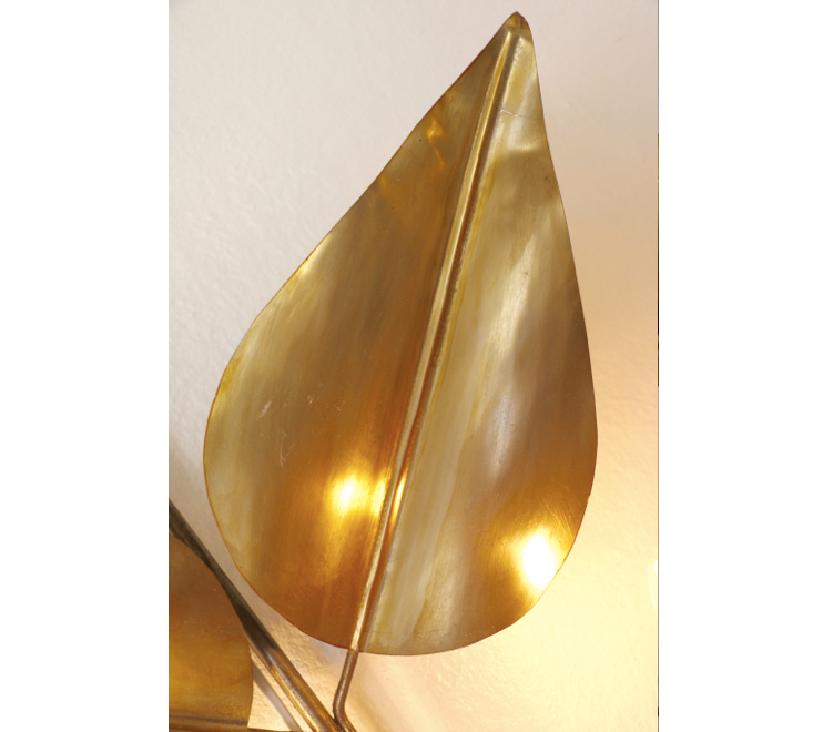 Early 1970s brass flower-shaped wall light