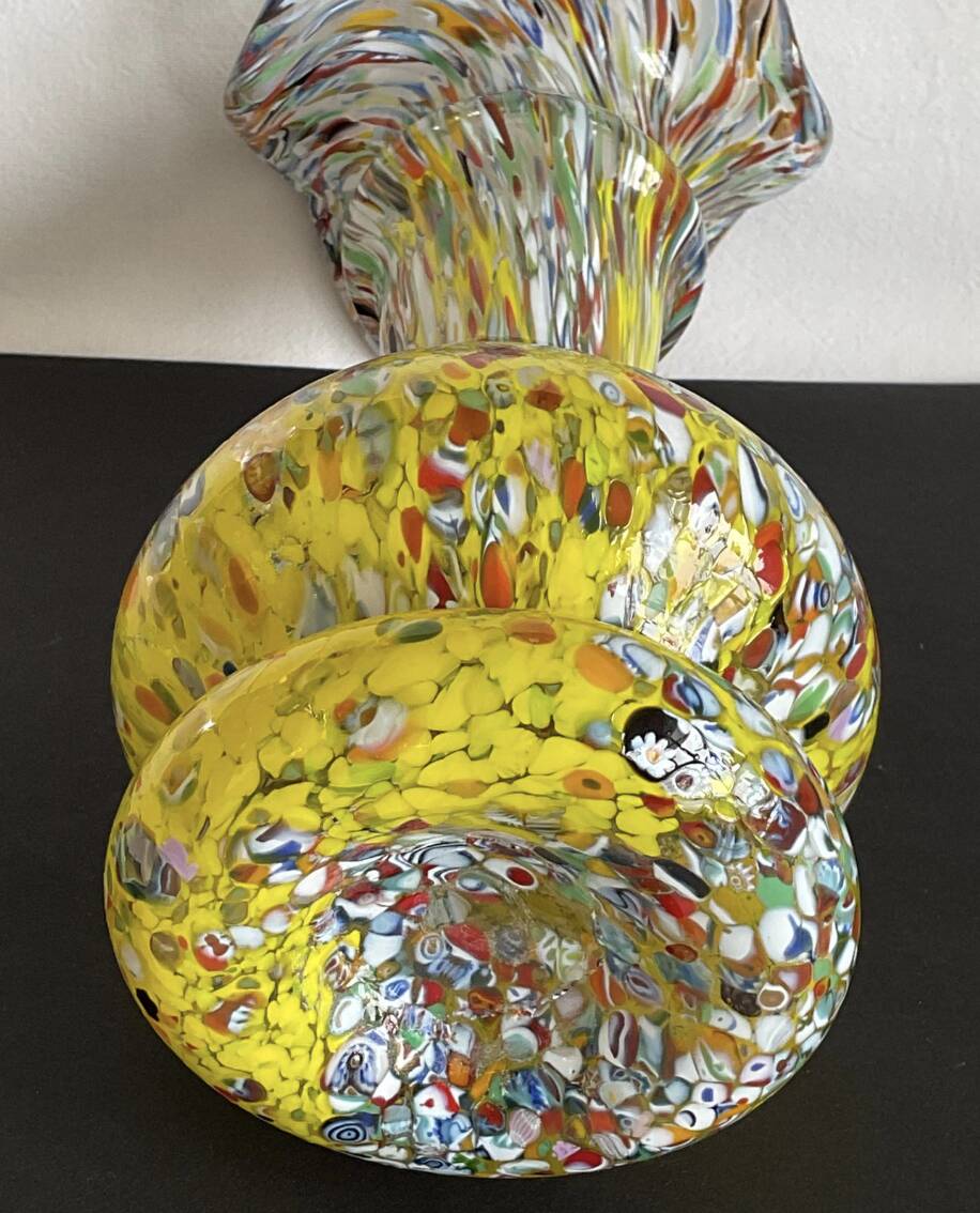 Vintage Murano Millefiori Glass Vase – Mouth Blown – Italy