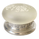Ceiling light in glass and silver metal, flowery decor
