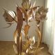 Golden metal flower lamp Hans Kogl 1970