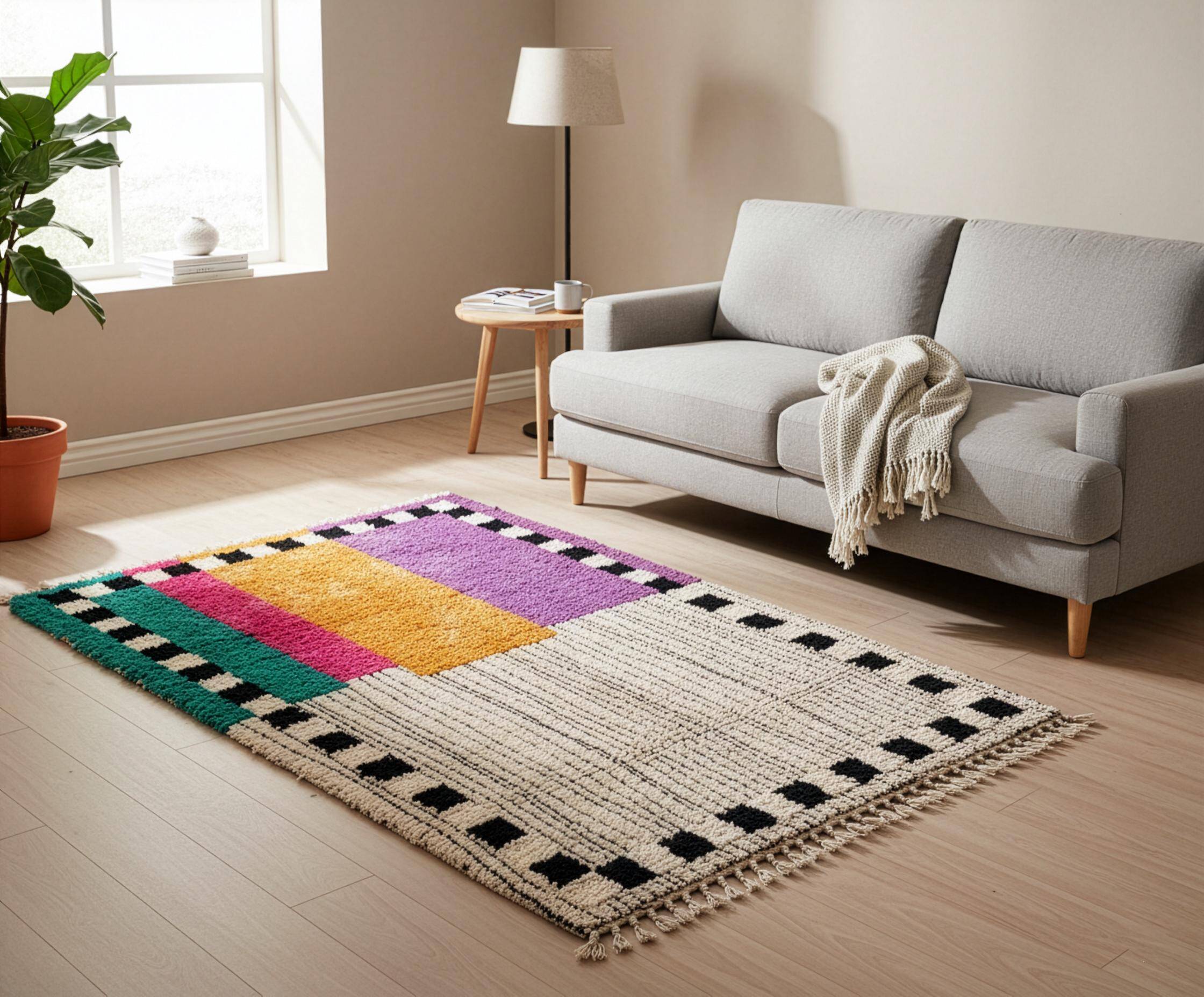 Unique handmade Berber rug 3x2 m