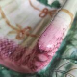 Vintage French asparagus serving tray in Majolica