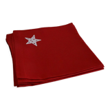 5 red Linvosges napkins with stars 48 x 48