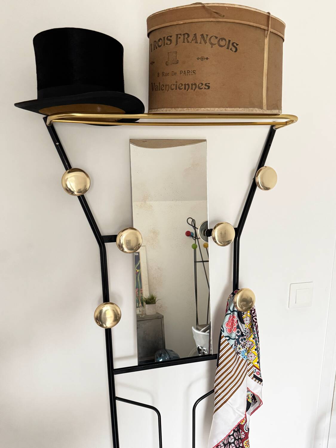 Vintage gold coat rack