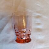Art Deco glassware set in pink glass, 22 pieces