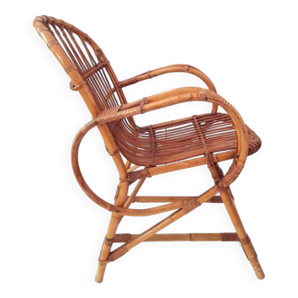Fauteuil vintage en rotin