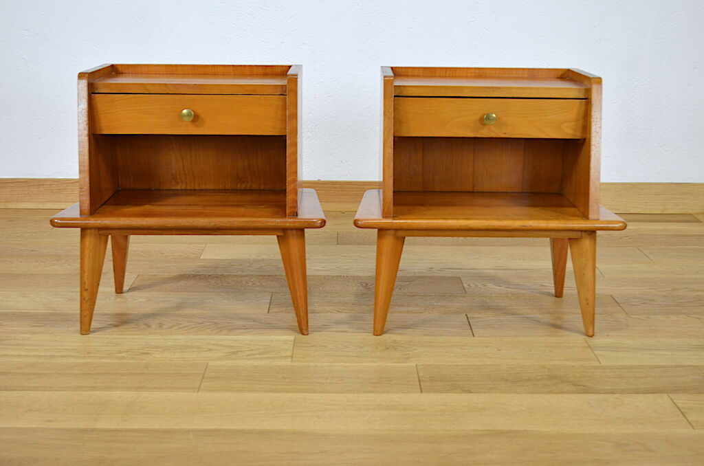Pair of feet compas side tables - 1950
