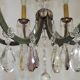 French Art Deco 6-Light Green Finish Bronze Crystal & Glass Chandelier 5343