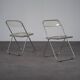 Pair of Plia folding chairs by Giancarlo Piretti for Castelli, Italy, 1970s
