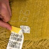 Large handmade wool rug from the 70s in lime green.