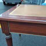 Old style flat desk louis xvi leather tray with 2 pulls