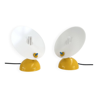 Pair of Yellow Neon Lamps by R. Barbieri & G. Marianelli for Tronconi, 1980