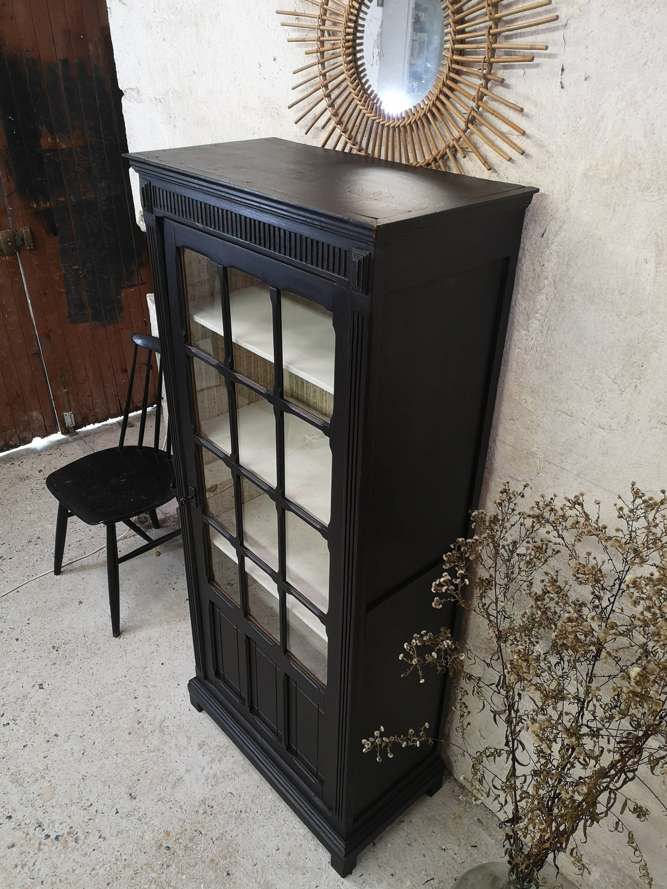 Library showcase patina shabby chic gustavien cabinet of curiosity