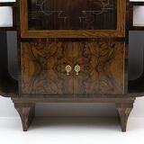 Art Dèco Italian Walnut Vitrines or Bar Display Cabinet, 1925