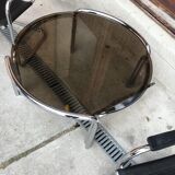 Mid-century chrome tubular coffee table with chairs, 1960s, set of 3