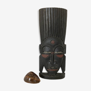 Statuette masque africain en bois