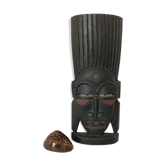 African wooden mask statuette