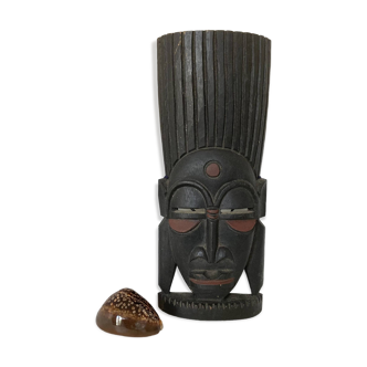 African wooden mask statuette