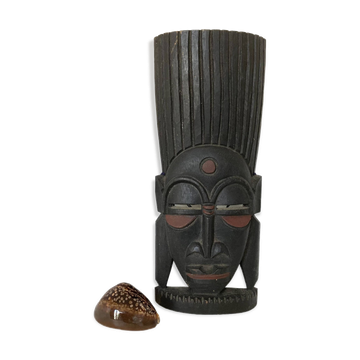 African wooden mask statuette