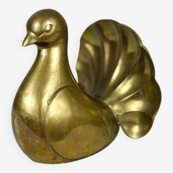 Vintage solid brass dove