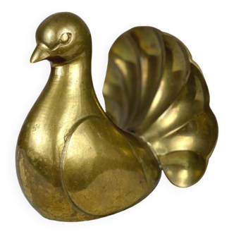 Vintage solid brass dove