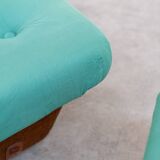 Set of two Lev & Lev armchairs in fabric, removable covers, with fiberglass structure, year