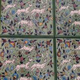 Vintage top with azulejo tiles and light wood frame