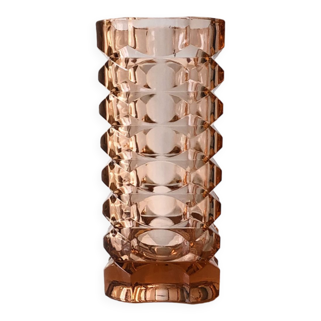 Vase en verre épais rose, modèle Windsor Rosaline Luminarc Selency