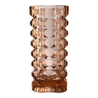 Pink thick glass vase, Windsor Rosaline Luminarc model