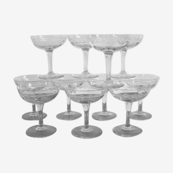 Semi-crystal champagne glasses
