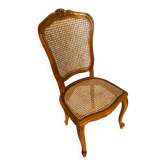 Chaise ancienne style louis xv merisier + assise cannée vintage