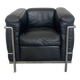 Lc2 lecorbusier black leather armchair