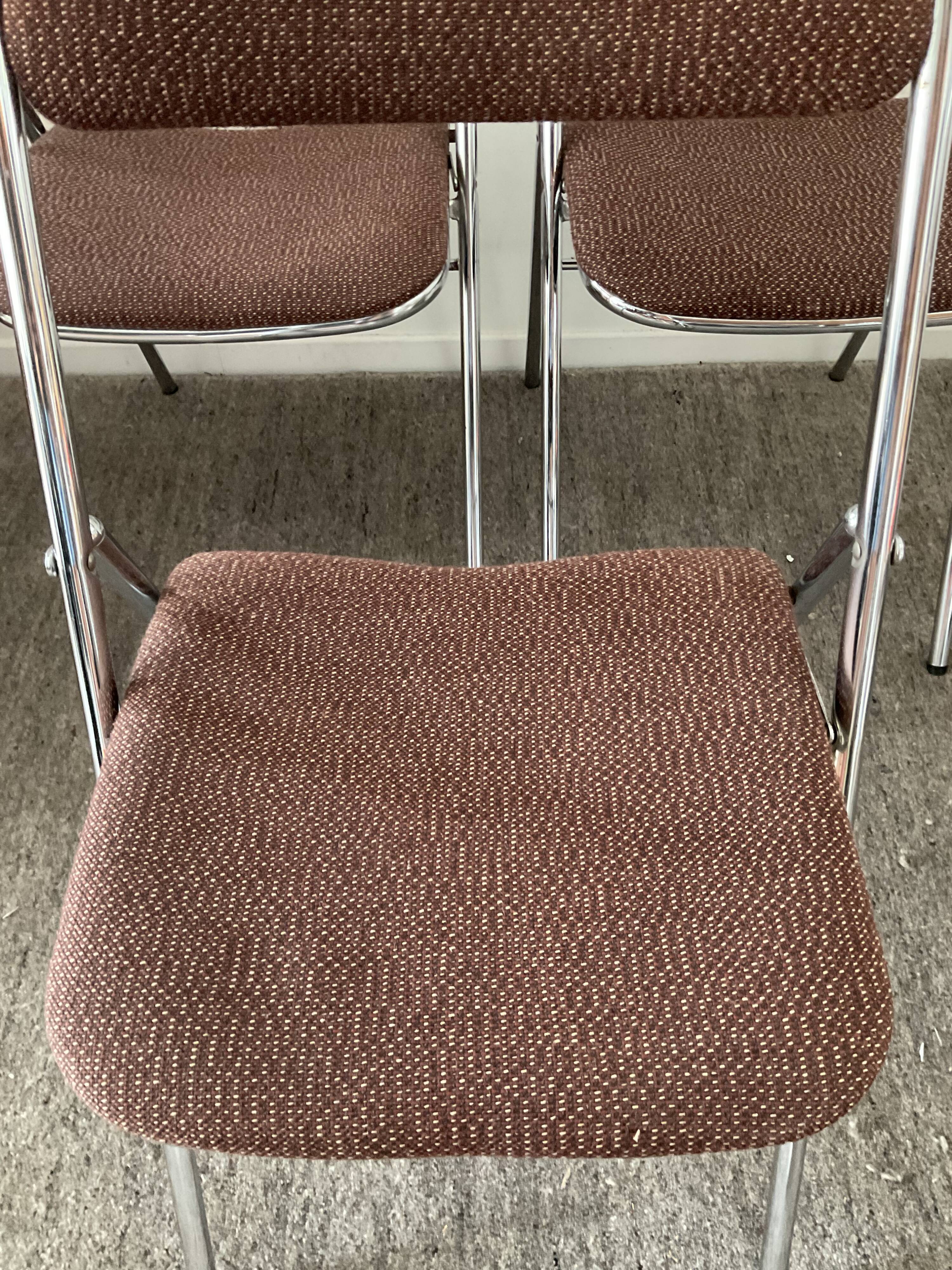 Série de 3 chaises pliantes Souvignet des années 70