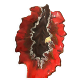 Large Vallauris vintage red plate – 1960s design ceramic – piece